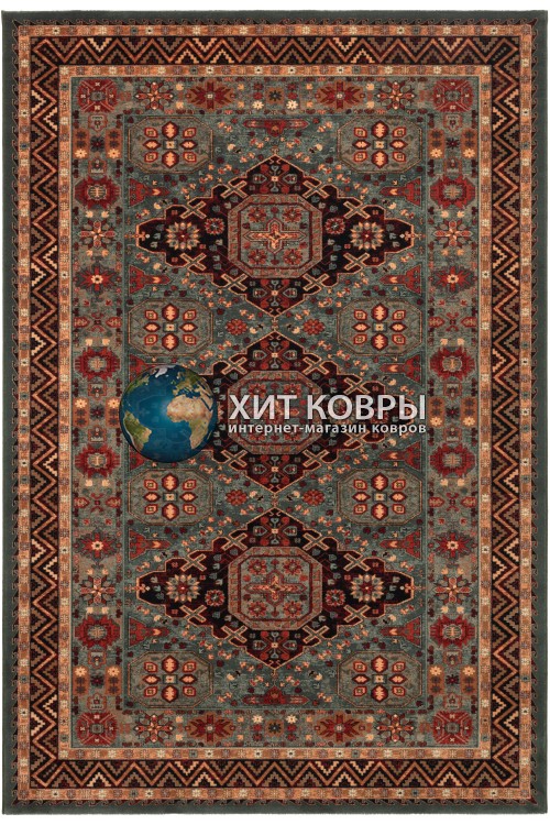 Бельгийский шерстяной ковер Kashqai-Shapur 4308-400 Бирюзовый